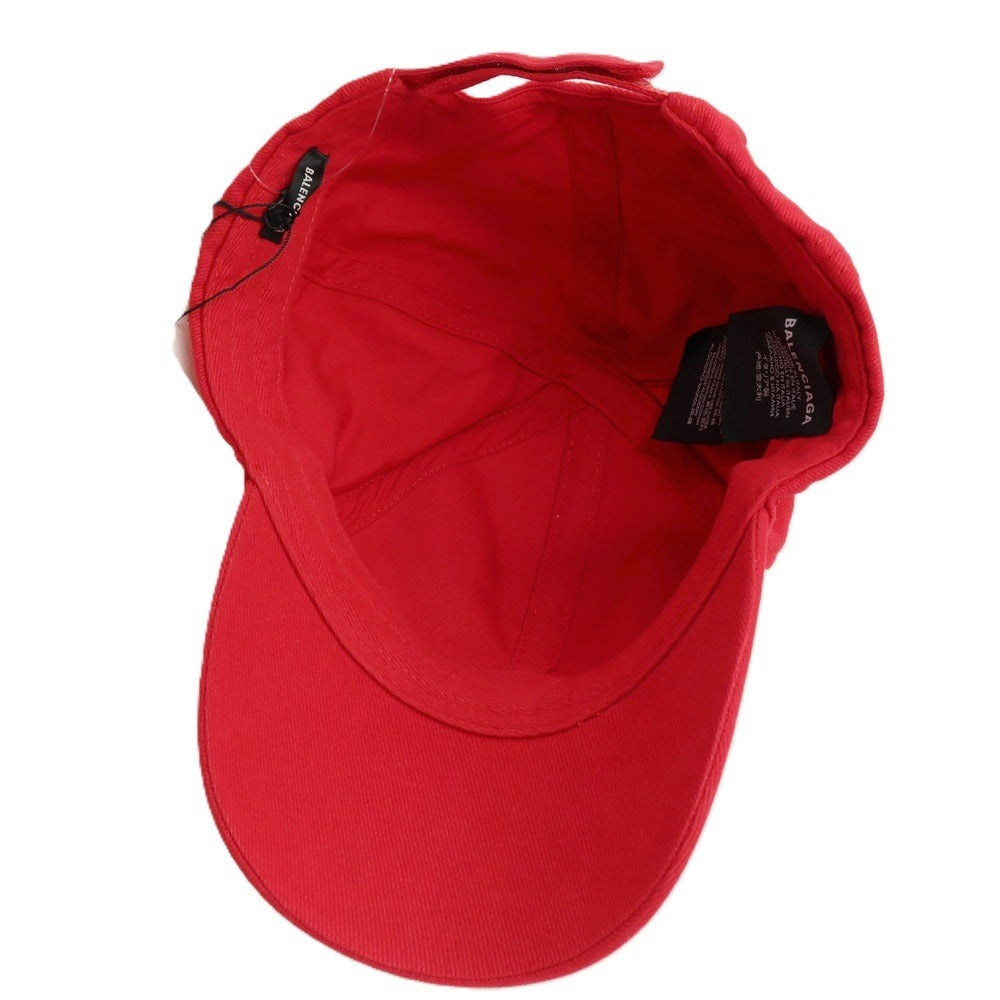 【中古】【未使用】バレンシアガ BALENCIAGA コットン キャップ 帽子 レッド【サイズL】【 状態ランクS 】【 メンズ 】
