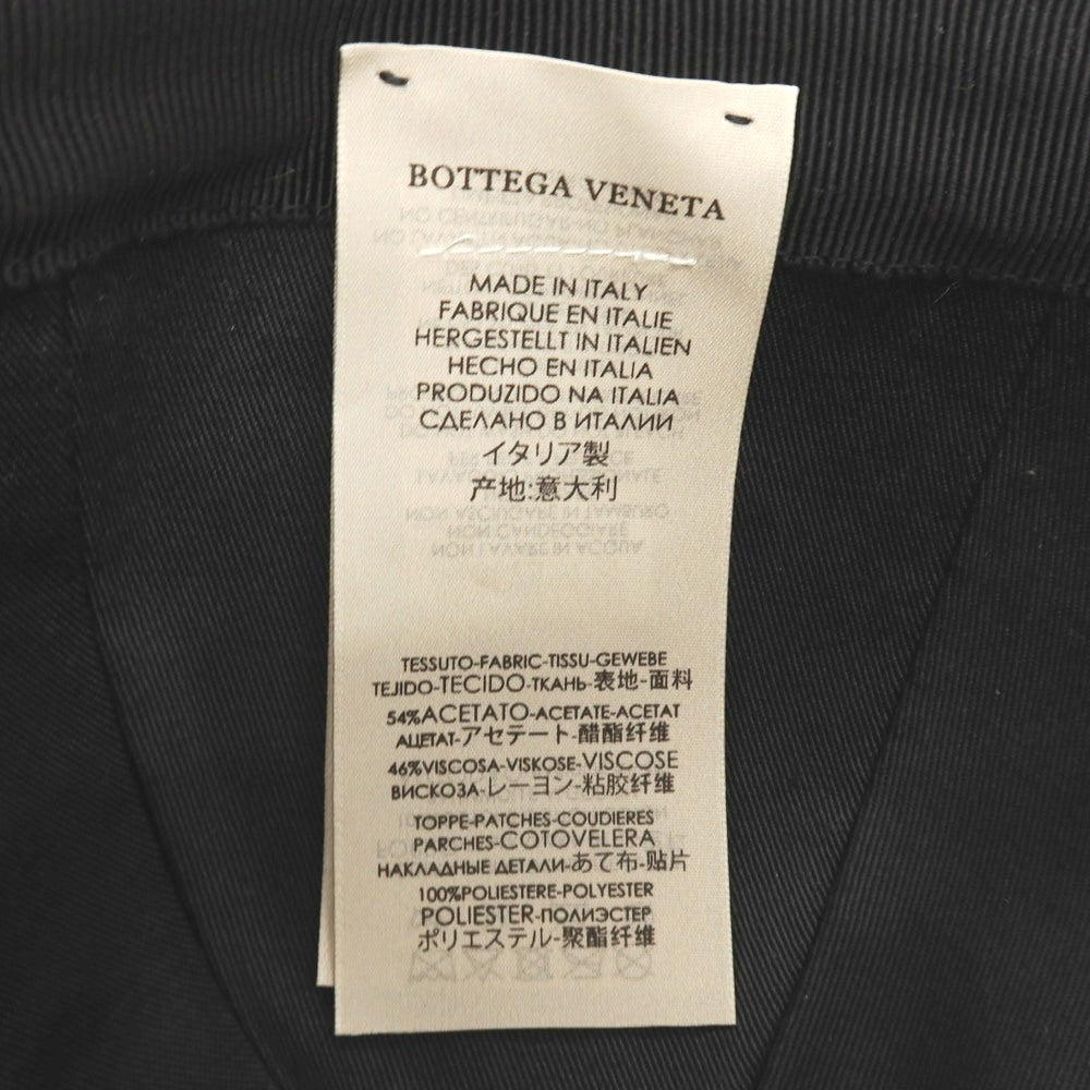 【中古】【未使用】ボッテガヴェネタ BOTTEGAVENETA アセテートレーヨン サテン クレイン 鶴 キャップ 帽子 ブラック【サイズL】【 状態ランクS 】【 メンズ 】