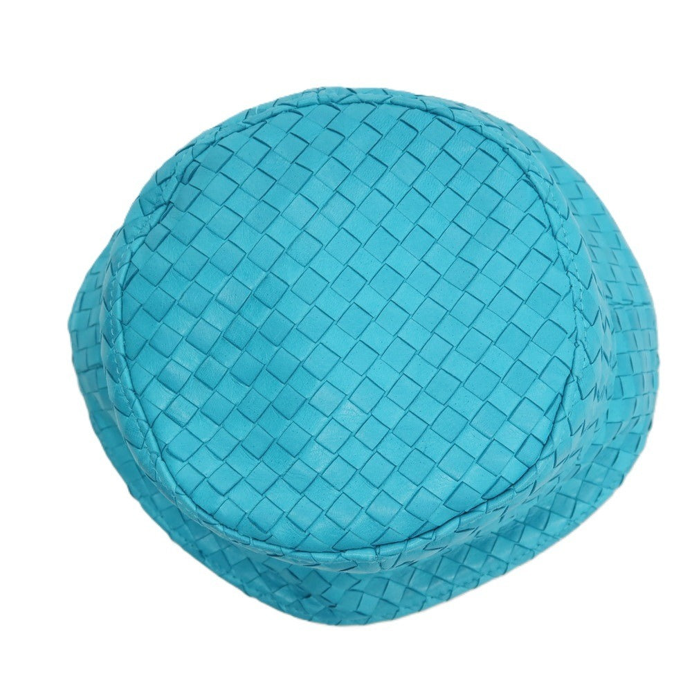【中古】【未使用】ボッテガヴェネタ BOTTEGAVENETA 羊革 イントレチャート ナッパレザー バケットハット 帽子 ターコイズ【サイズM】【 状態ランクS 】【 メンズ 】