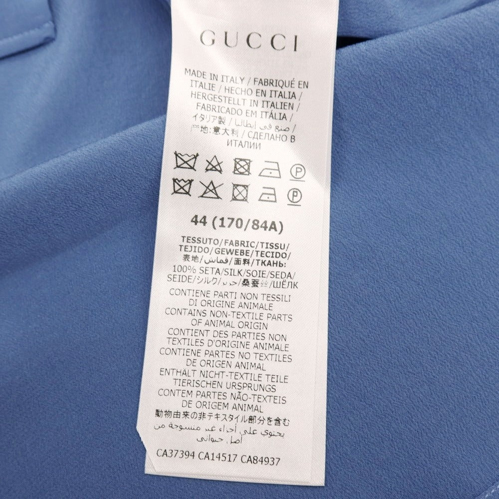 【中古】グッチ GUCCI シルク カジュアルシャツ ブルー【サイズ44】【 状態ランクD 】【 メンズ 】
