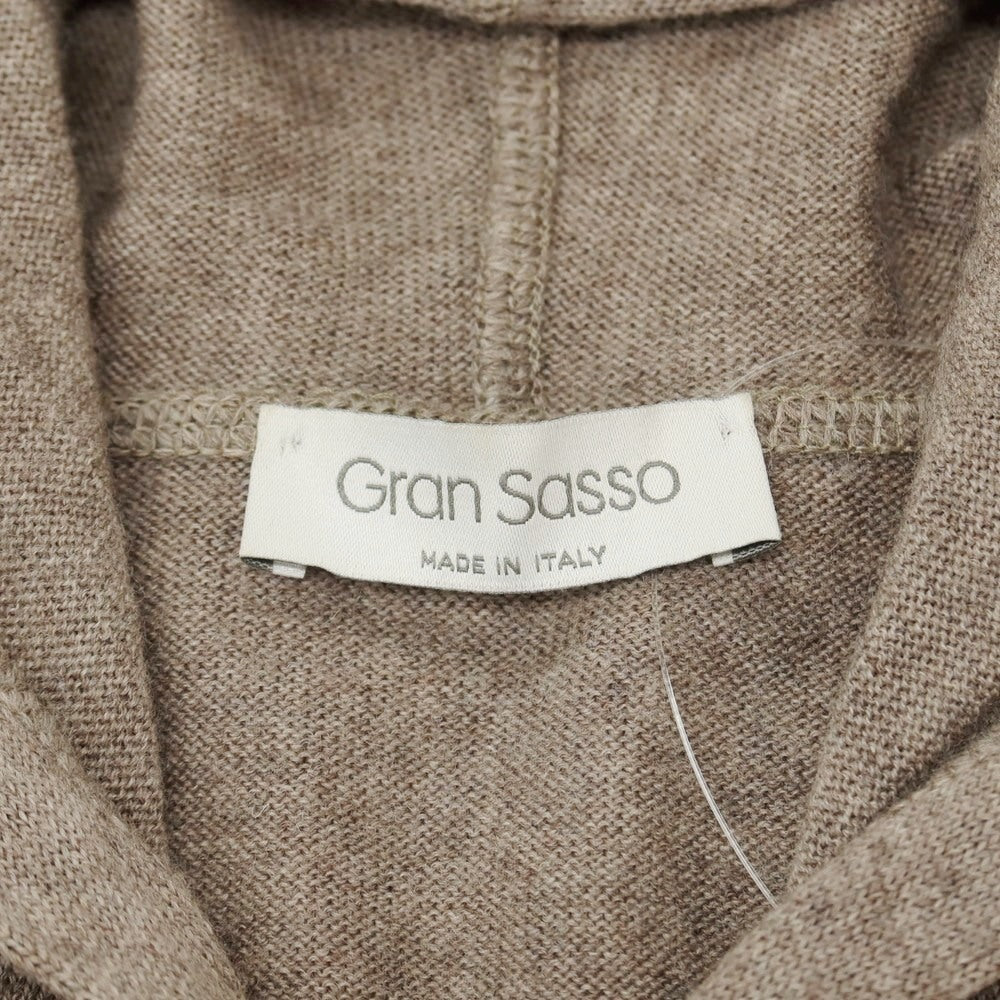 【中古】グランサッソ GRAN SASSO ウール ダブルジップ ニット パーカー アッシュブラウン系【サイズ50】【 状態ランクA 】【 メンズ 】
