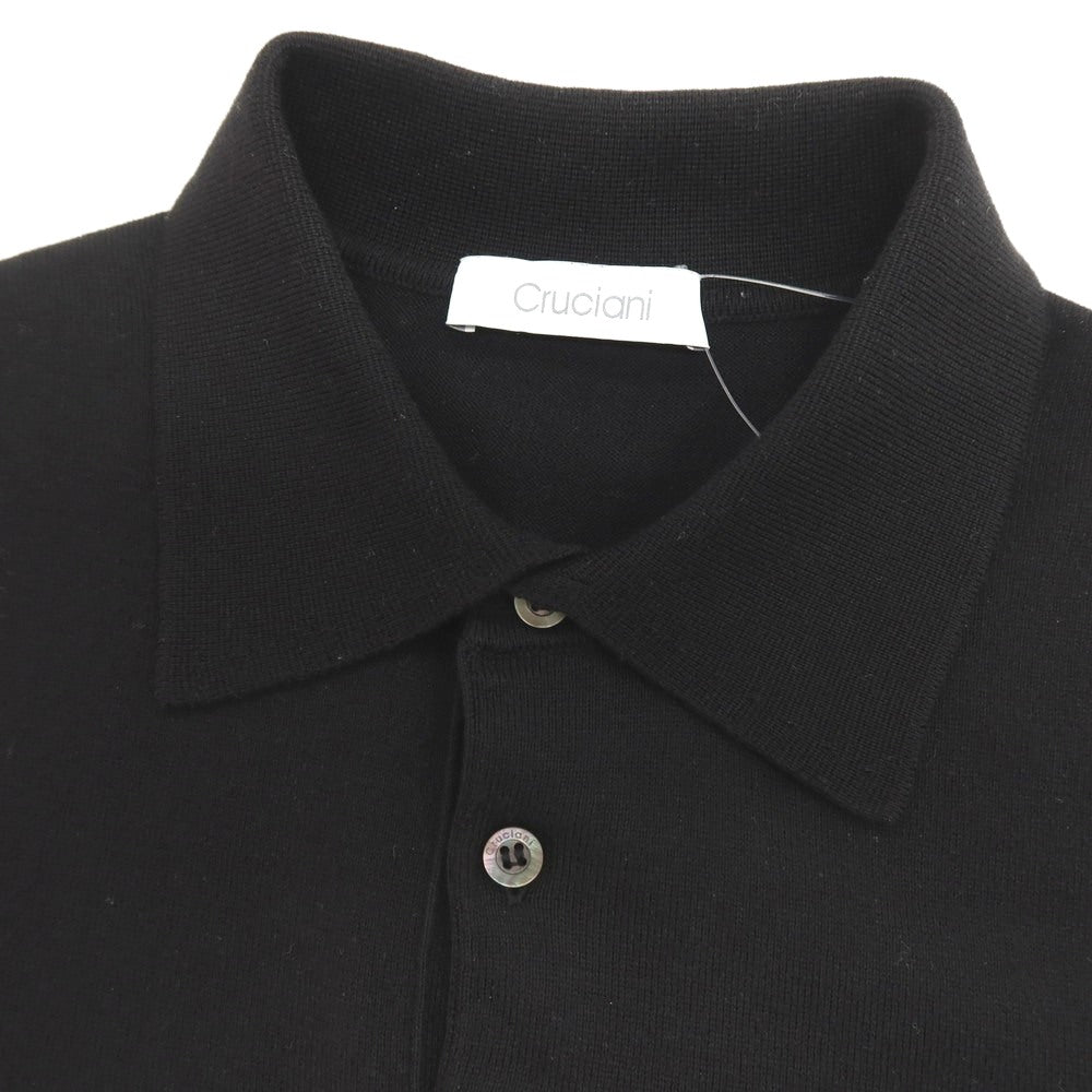 【中古】クルチアーニ CRUCIANI コットン 半袖 ポロニット ブラック【サイズ48】【 状態ランクA 】【 メンズ 】