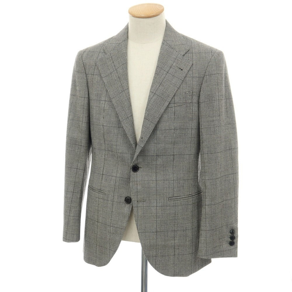 【中古】サルトリア ラファニエロ Sartoria Raffaniello ウール グレンチェック 3B テーラードジャケット ブラックxホワイト【サイズ44】【 状態ランクB 】【 メンズ 】
