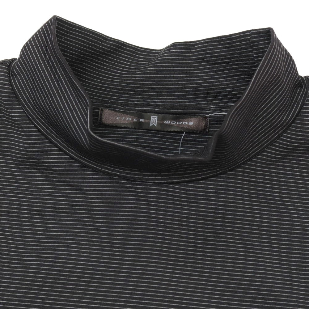 【中古】ナイキ NIKE タイガーウッズ ポリエステルポリウレタン ボーダー 長袖Tシャツ ブラック系【サイズXL】【 状態ランクB 】【 メンズ 】