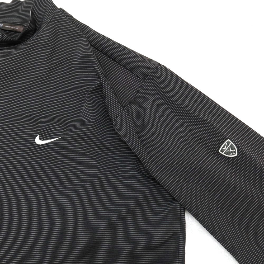 【中古】ナイキ NIKE タイガーウッズ ポリエステルポリウレタン ボーダー 長袖Tシャツ ブラック系【サイズXL】【 状態ランクB 】【 メンズ 】