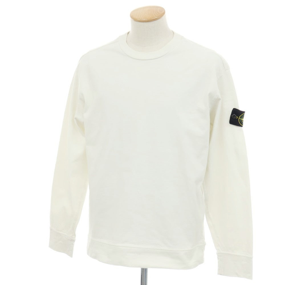 【中古】ストーンアイランド STONE ISLAND コットン ヘビーオンス クルーネック 長袖カットソー ホワイト【サイズS】【 状態ランクC 】【 メンズ 】