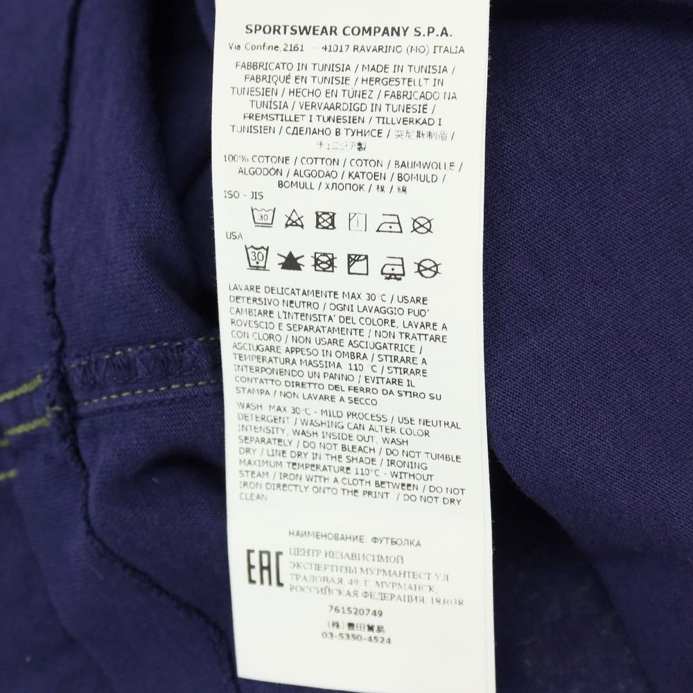 【中古】ストーンアイランド STONE ISLAND コットン クルーネック 長袖Tシャツ パープルxグラスグリーン【サイズS】【 状態ランクC 】【 メンズ 】