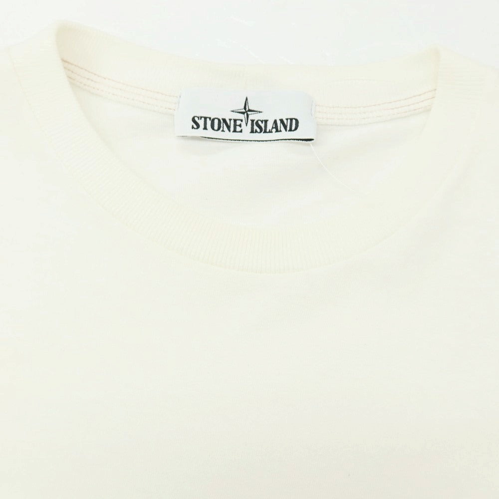 【中古】ストーンアイランド STONE ISLAND コットン クルーネック 長袖Tシャツ ホワイト【サイズS】【 状態ランクC 】【 メンズ 】