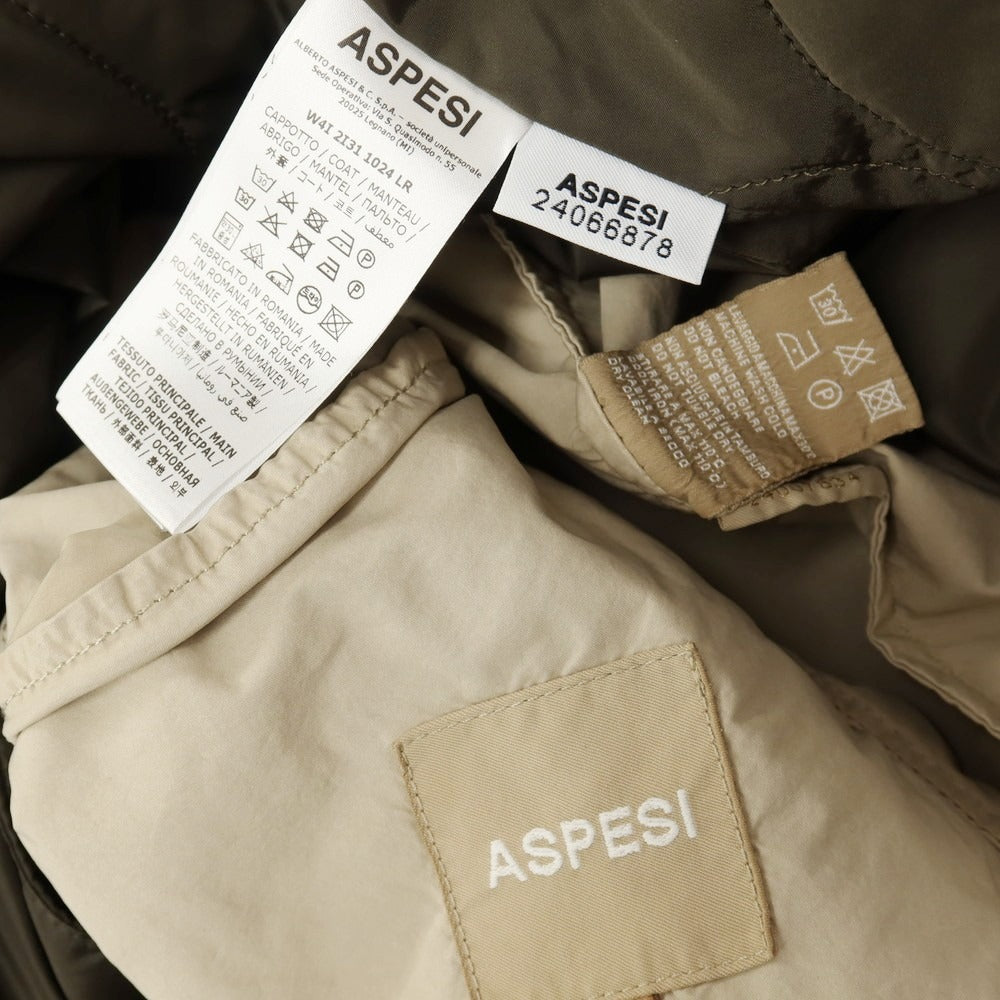 【中古】アスペジ ASPESI ポリエステルナイロン 中綿入りライナー付き ステンカラーコート ベージュ【サイズXS】【 状態ランクB 】【 メンズ 】