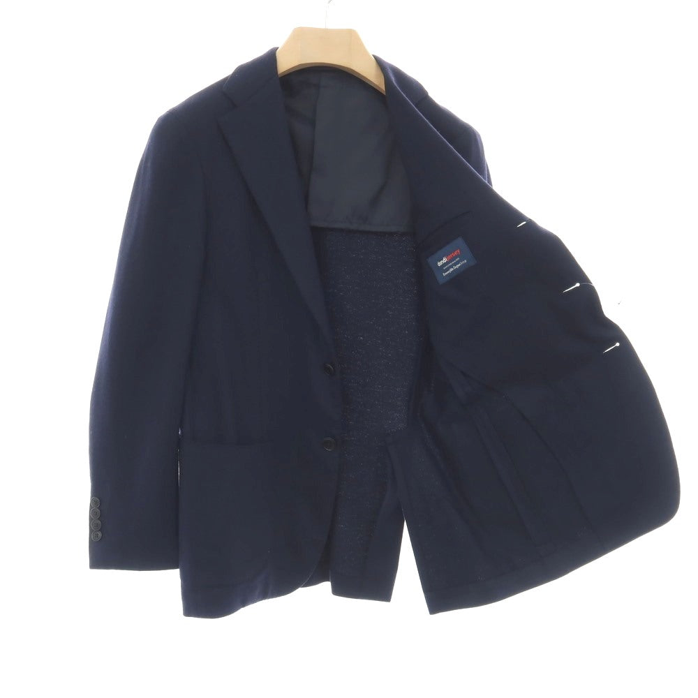 【中古】【未使用】ブリッラ ペル イル グスト Brilla per il gusto ウールコットン ジャージー 3B テーラードジャケット ネイビー【サイズ44】【 状態ランクS 】【 メンズ 】