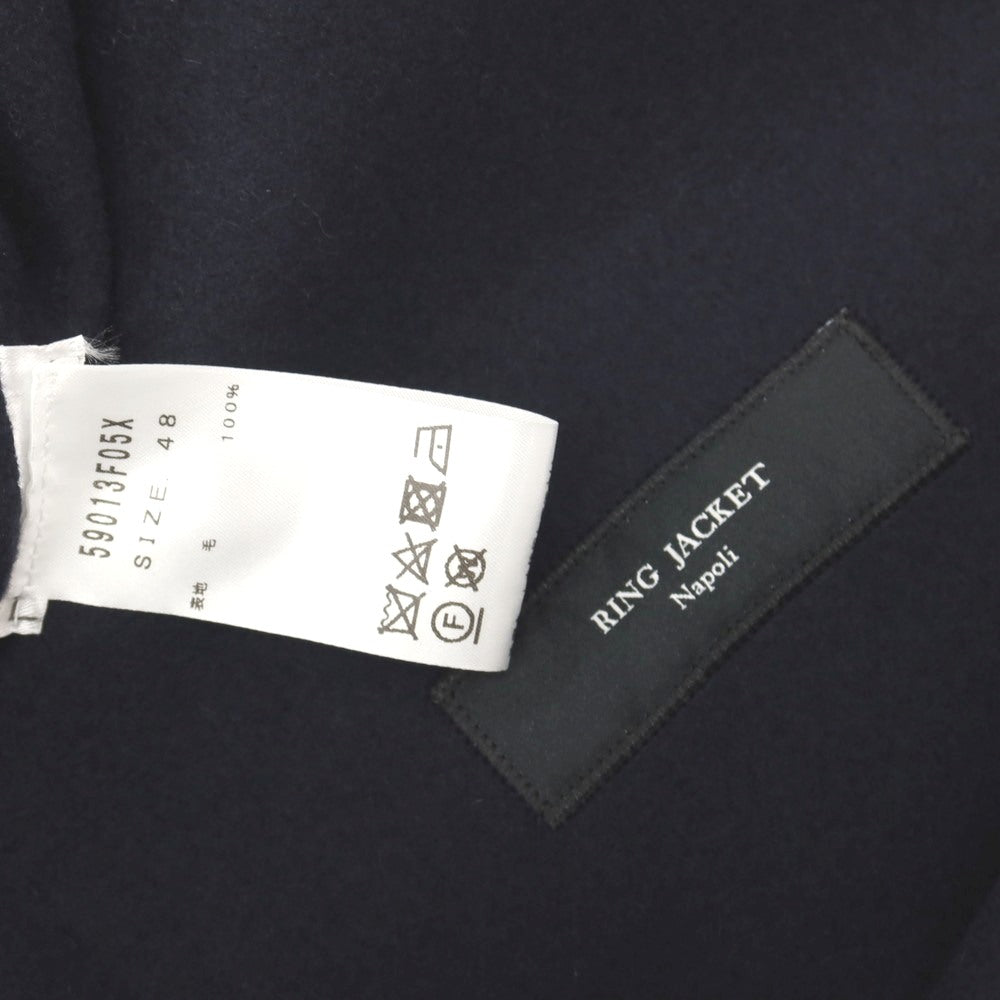 【中古】リングヂャケット RING JACKET ウール ベルテッド ダブルブレストコート ダークネイビー【サイズ48】【 状態ランクB 】【 メンズ 】
