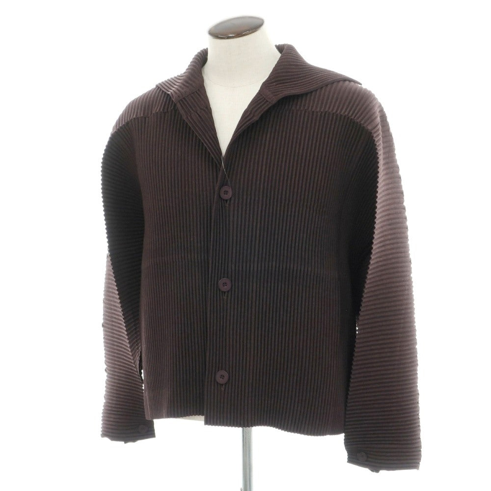 【中古】オム プリッセ イッセイミヤケ HOMME PLISSE ISSEY MIYAKE 2026年春夏 ポリエステル系 プリーツブルゾン ブラウン【サイズ表記なし(L位)】【 状態ランクA 】【 メンズ 】