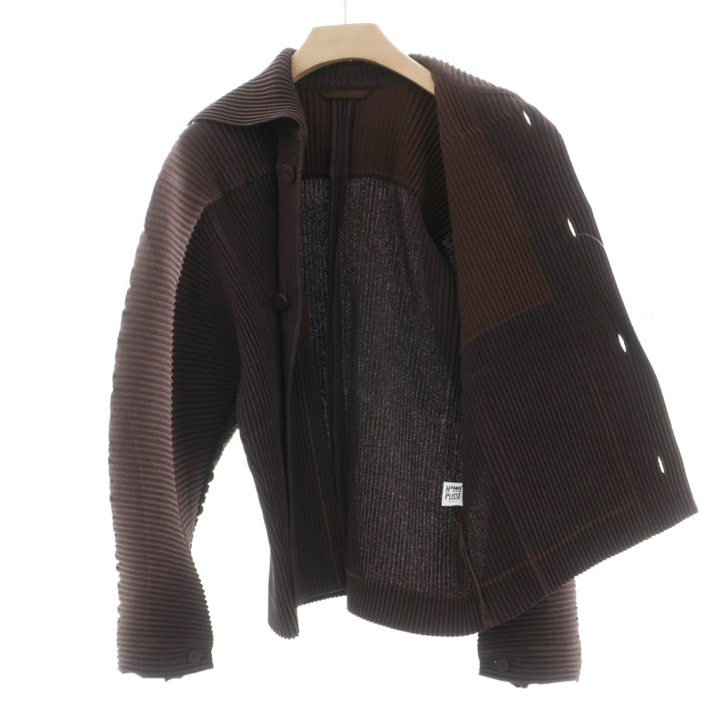 【中古】オム プリッセ イッセイミヤケ HOMME PLISSE ISSEY MIYAKE 2026年春夏 ポリエステル系 プリーツブルゾン ブラウン【サイズ表記なし(L位)】【 状態ランクA 】【 メンズ 】
