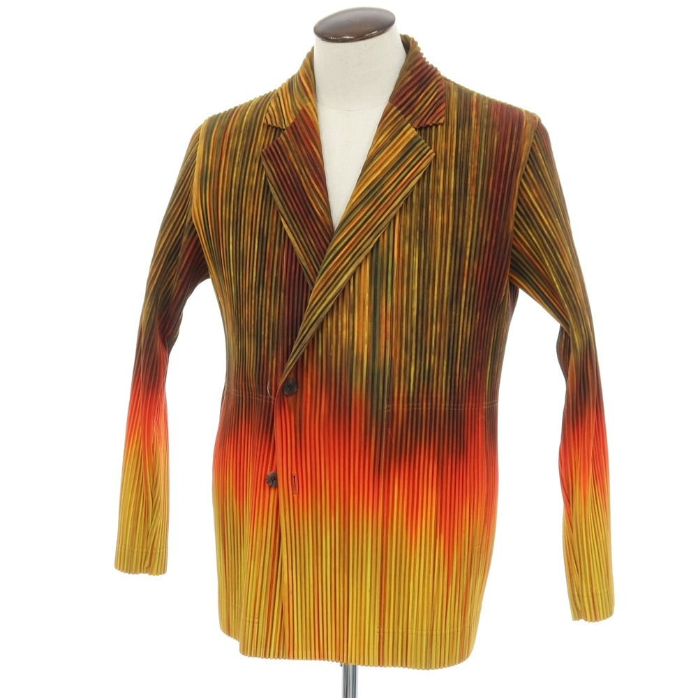 【中古】オム プリッセ イッセイミヤケ HOMME PLISSE ISSEY MIYAKE 2026年春夏 プリーツ ジャケット オレンジxマルチカラー【サイズ表記なし(L位)】【 状態ランクA 】【 メンズ 】