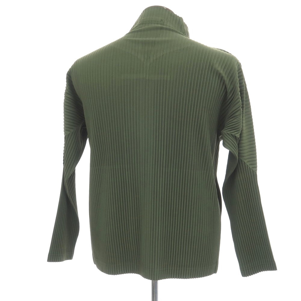 【中古】オム プリッセ イッセイミヤケ HOMME PLISSE ISSEY MIYAKE 2026年春夏 プリーツジャージー ダブルジップカットソー ブルゾン グリーン【サイズ表記なし(L位)】【 状態ランクA 】【 メンズ 】