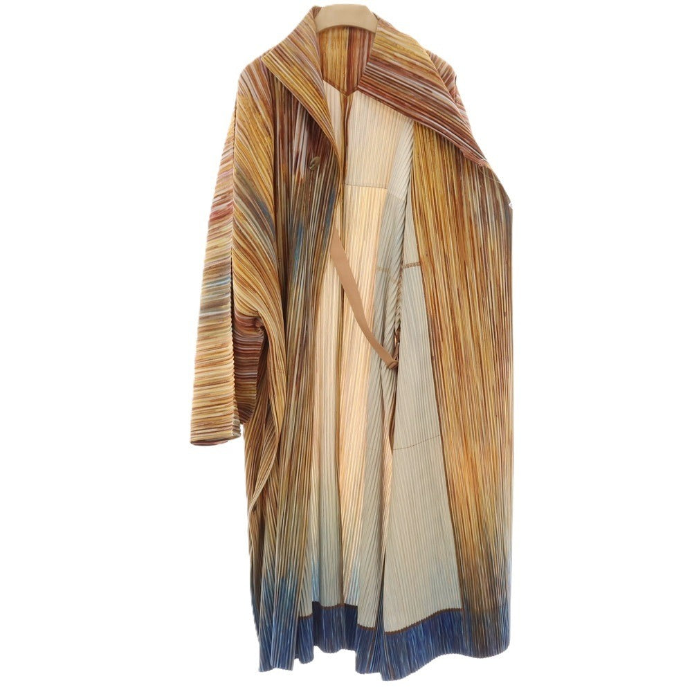 【中古】オム プリッセ イッセイミヤケ HOMME PLISSE ISSEY MIYAKE 2026年春夏 プリーツ ロングコート ブラウン系【サイズ表記なし(L位)】【 状態ランクA 】【 メンズ 】