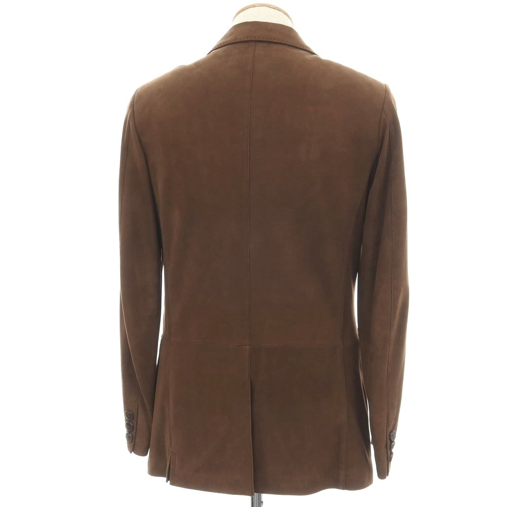 【中古】キートン Kiton 羊革 シープレザー 3B テーラードジャケット ブラウン【サイズ44】【 状態ランクC 】【 メンズ 】
