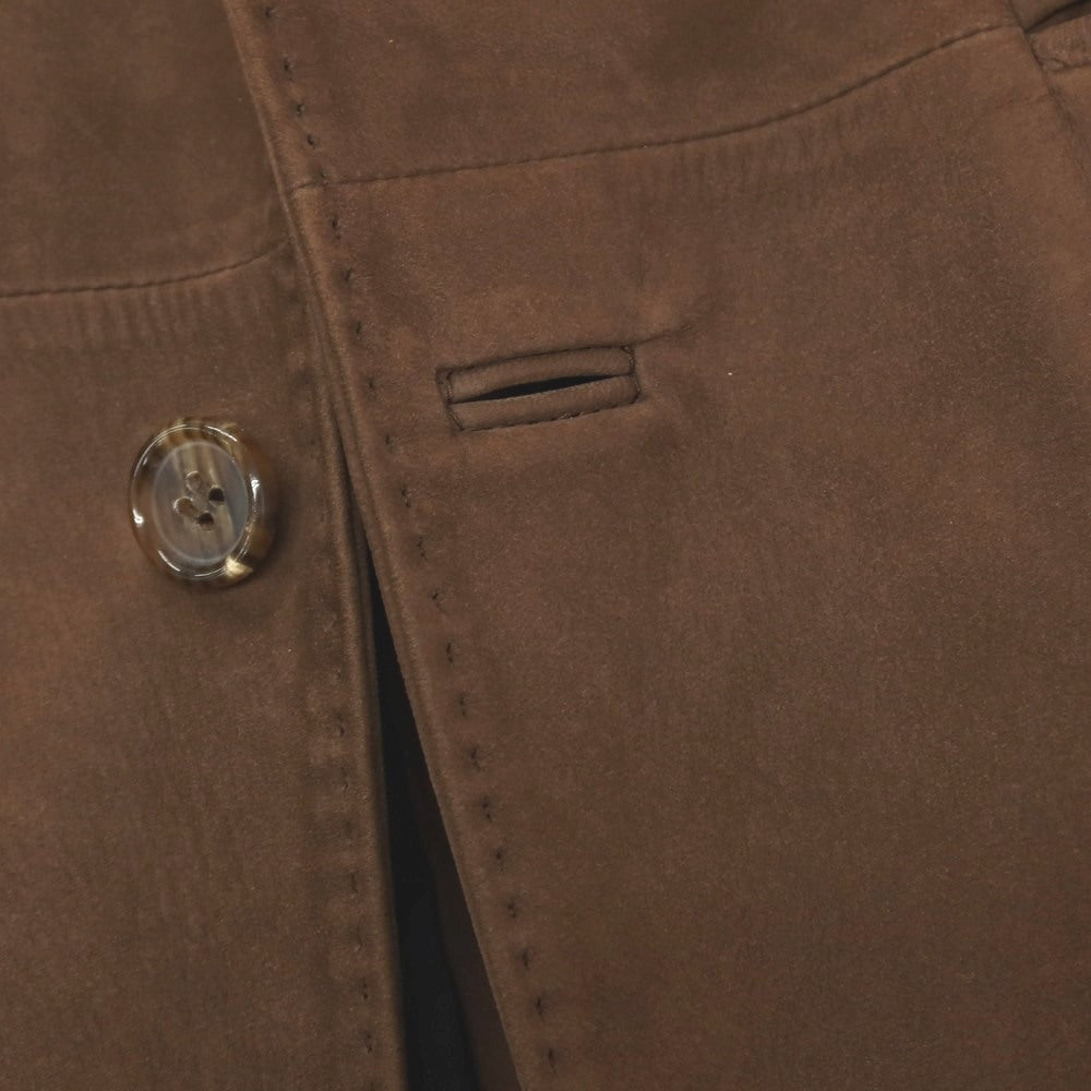 【中古】キートン Kiton 羊革 シープレザー 3B テーラードジャケット ブラウン【サイズ44】【 状態ランクC 】【 メンズ 】