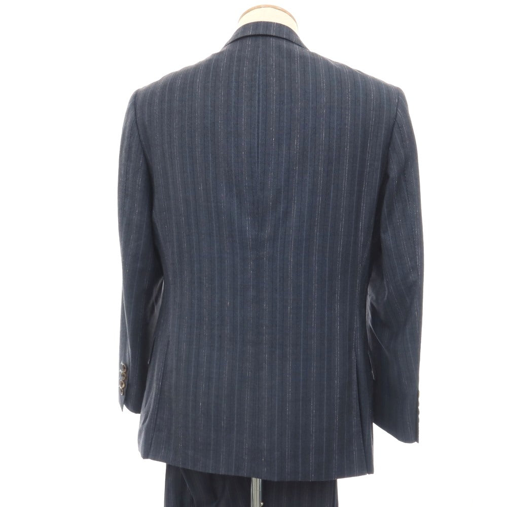 【中古】ポールスミスコレクション PAUL SMITH COLLECTION ウール ストライプ 2つボタンスーツ ネイビー【サイズ表記なし(S位)】【 状態ランクC 】【 メンズ 】