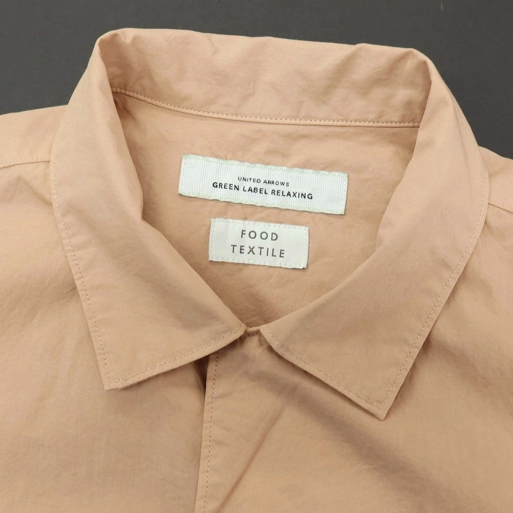 【中古】【未使用】グリーンレーベルリラクシング green label relaxing コットン オープンカラー 半袖シャツ ベージュ【サイズM】【 状態ランクS 】【 メンズ 】