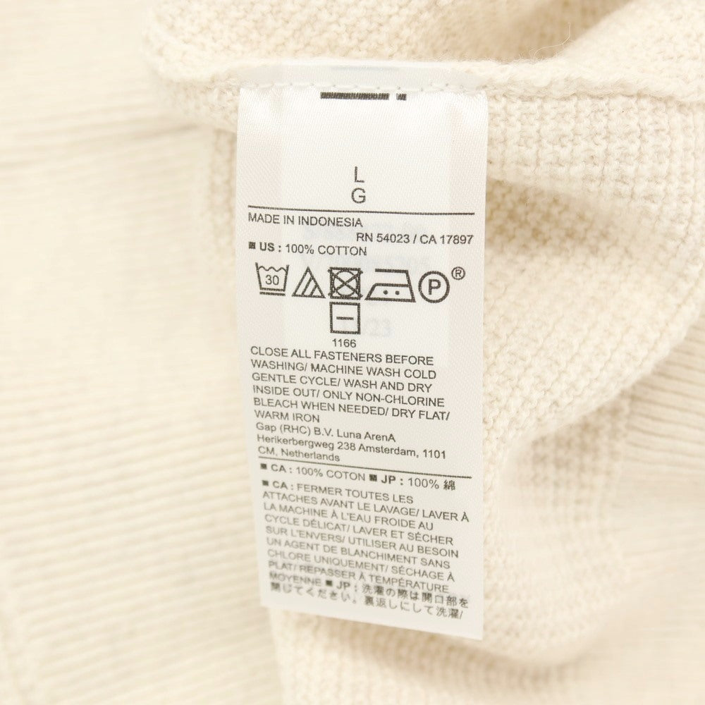 【中古】【未使用】バナナリパブリック Banana Republic コットン 半袖 ポロニット オートミール【サイズL】【 状態ランクS 】【 メンズ 】