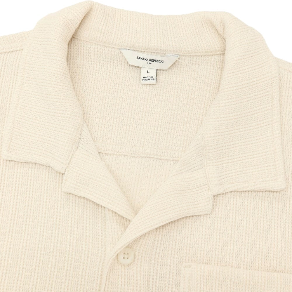 【中古】バナナリパブリック Banana Republic コットンポリエステルポリウレタン 半袖ポロシャツ ベージュ【サイズL】【 状態ランクB 】【 メンズ 】