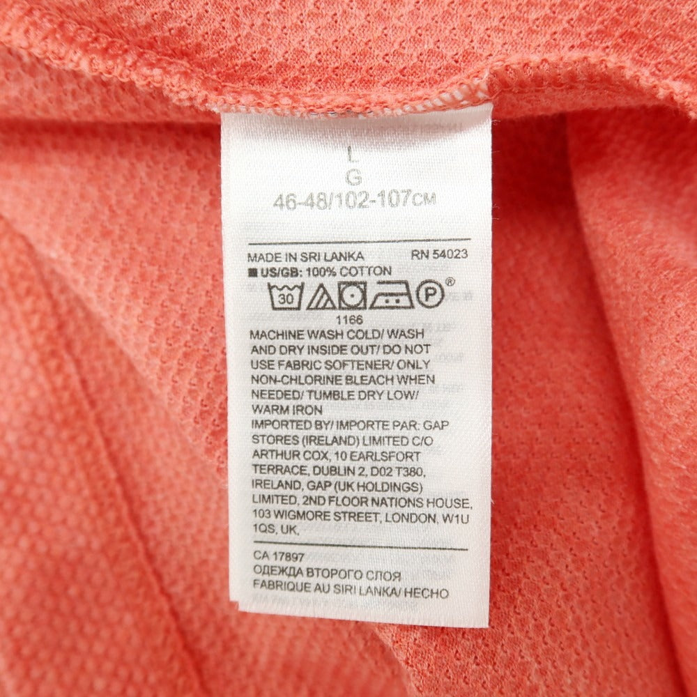 【中古】バナナリパブリック Banana Republic コットン 半袖ポロシャツ コーラルピンク系【サイズL】【 状態ランクB 】【 メンズ 】