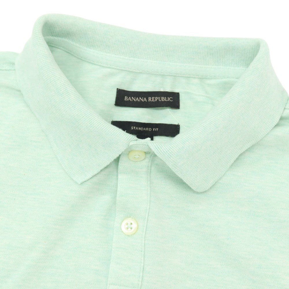 【中古】バナナリパブリック Banana Republic NEW ORGANIC BRANDED PIQUE POLO コットンポリウレタン 半袖ポロシャツ ミントグリーン【サイズL】【 状態ランクB 】【 メンズ 】