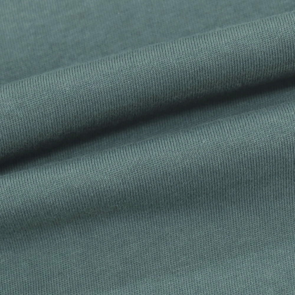 【中古】グリーンレーベルリラクシング green label relaxing コットン ハーフジップ 半袖ポロシャツ ダスティブルーグリーン系【サイズL】【 状態ランクB 】【 メンズ 】
