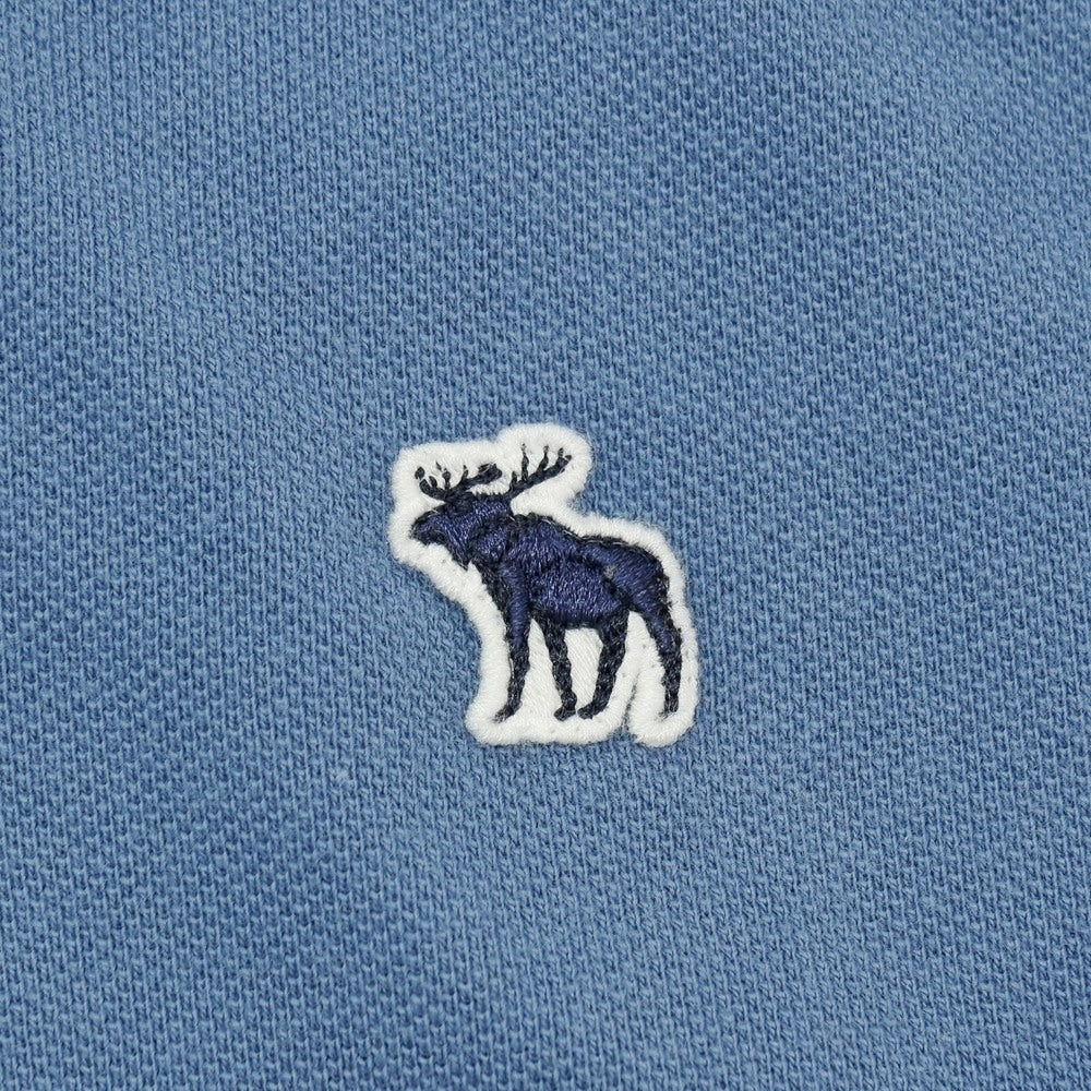 【中古】アバクロンビー アンド フィッチ Abercrombie & Fitch コットン 鹿の子 半袖ポロシャツ ブルー【サイズS】【 状態ランクB 】【 メンズ 】