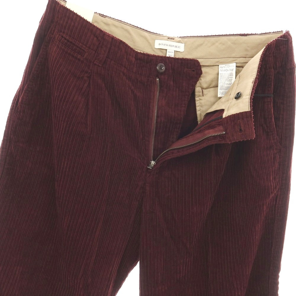 【中古】【未使用】バナナリパブリック Banana Republic コットン 太畝 コーデュロイパンツ ボルドー【サイズ34】【 状態ランクS 】【 メンズ 】
