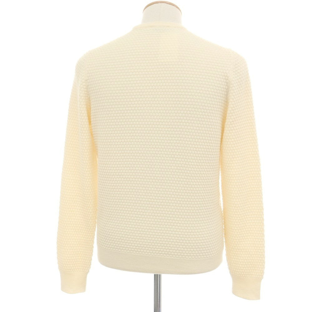 【中古】グランサッソ GRAN SASSO ウール ポップコーン編み クルーネック プルオーバーニット アイボリー【サイズ48】【 状態ランクC 】【 メンズ 】