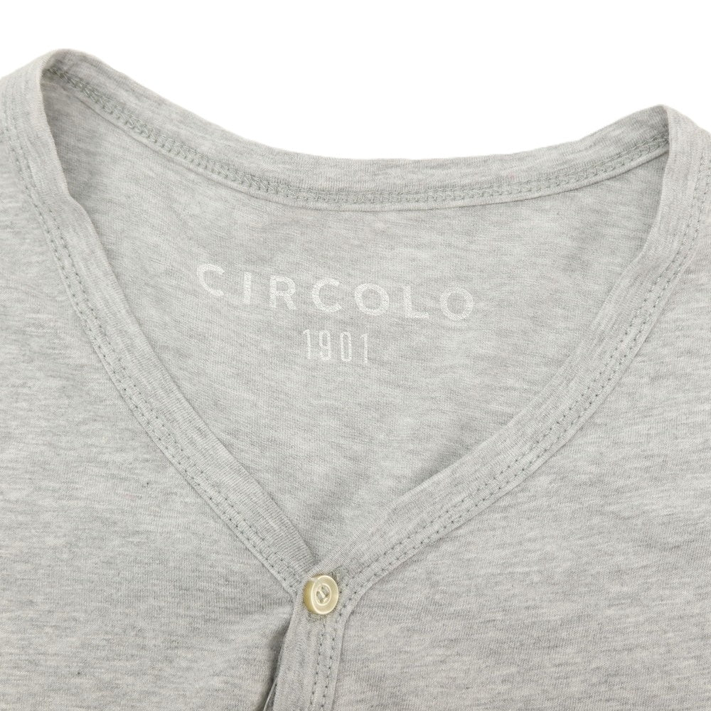 【中古】チルコロ1901 CIRCOLO 1901 コットン ヘンリーネック 半袖Tシャツ グレー【サイズS】【 状態ランクB 】【 メンズ 】