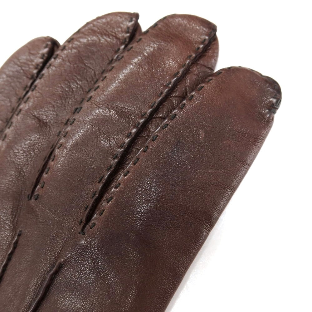 【中古】ポールスミス Paul Smith レザー ウール系ニットライニング 手袋 グローブ ブラウン【サイズ表記なし】【 状態ランクC 】【 メンズ 】