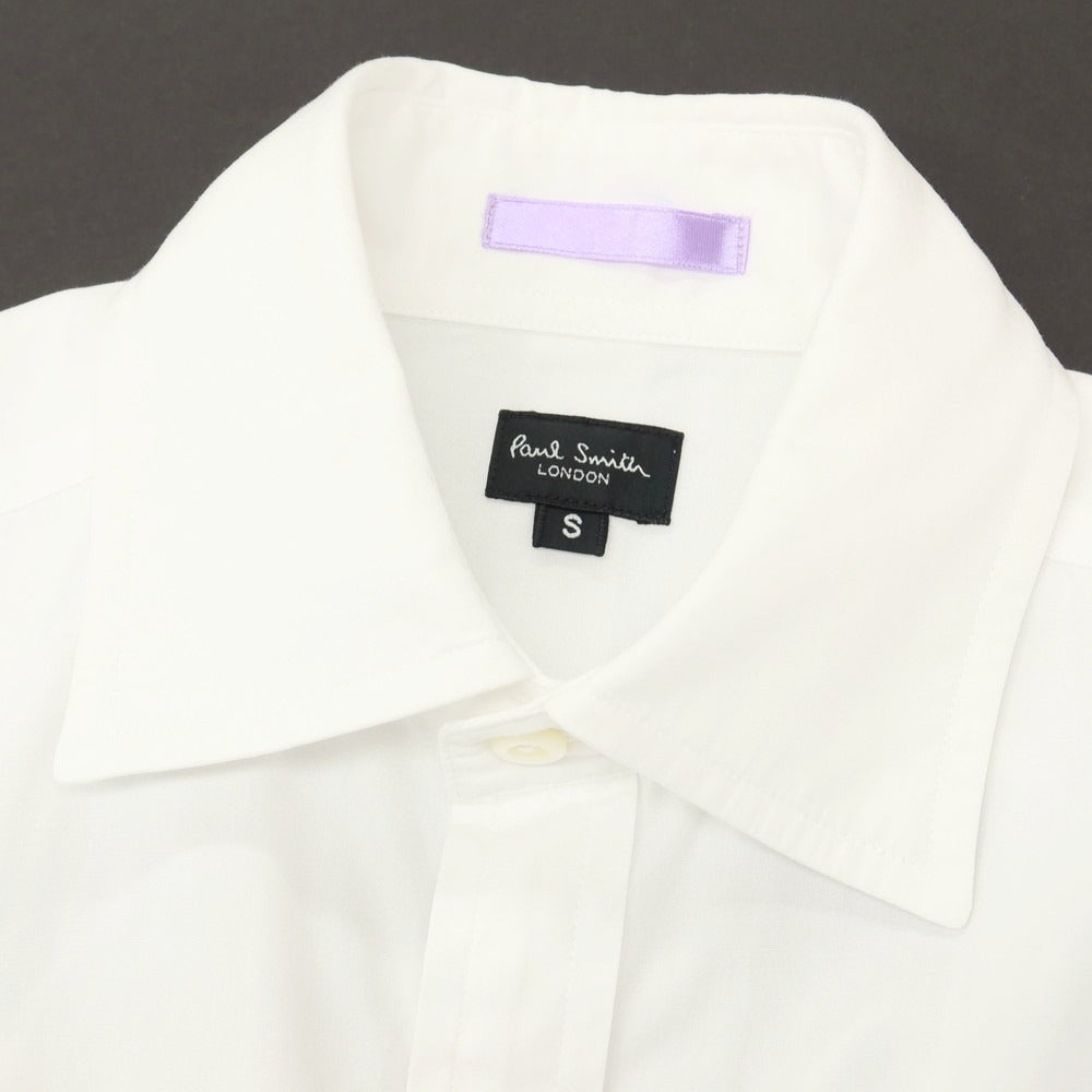 【中古】ポールスミス Paul Smith コットン セミワイドカラー ドレスシャツ ホワイト【サイズS】【 状態ランクB 】【 メンズ 】