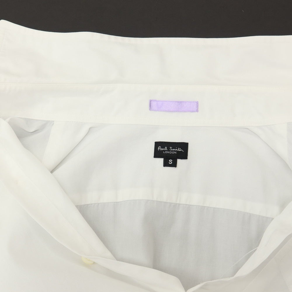 【中古】ポールスミス Paul Smith コットン セミワイドカラー ドレスシャツ ホワイト【サイズS】【 状態ランクB 】【 メンズ 】
