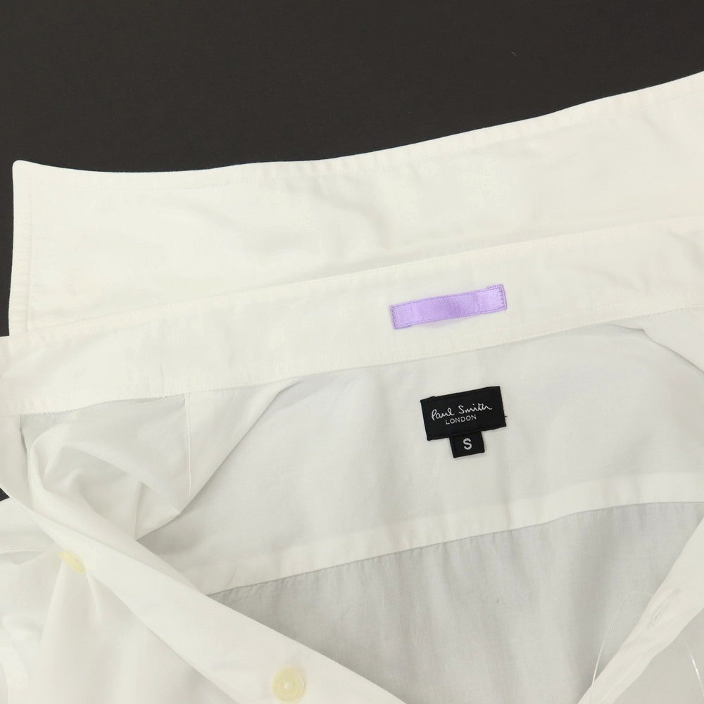 【中古】ポールスミス Paul Smith コットン セミワイドカラー ドレスシャツ ホワイト【サイズS】【 状態ランクC 】【 メンズ 】