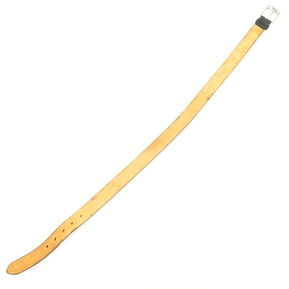 【中古】ポールスミス Paul Smith シェルコードバン レザー ベルト ブラックxシルバー【サイズM】【 状態ランクD 】【 メンズ 】
