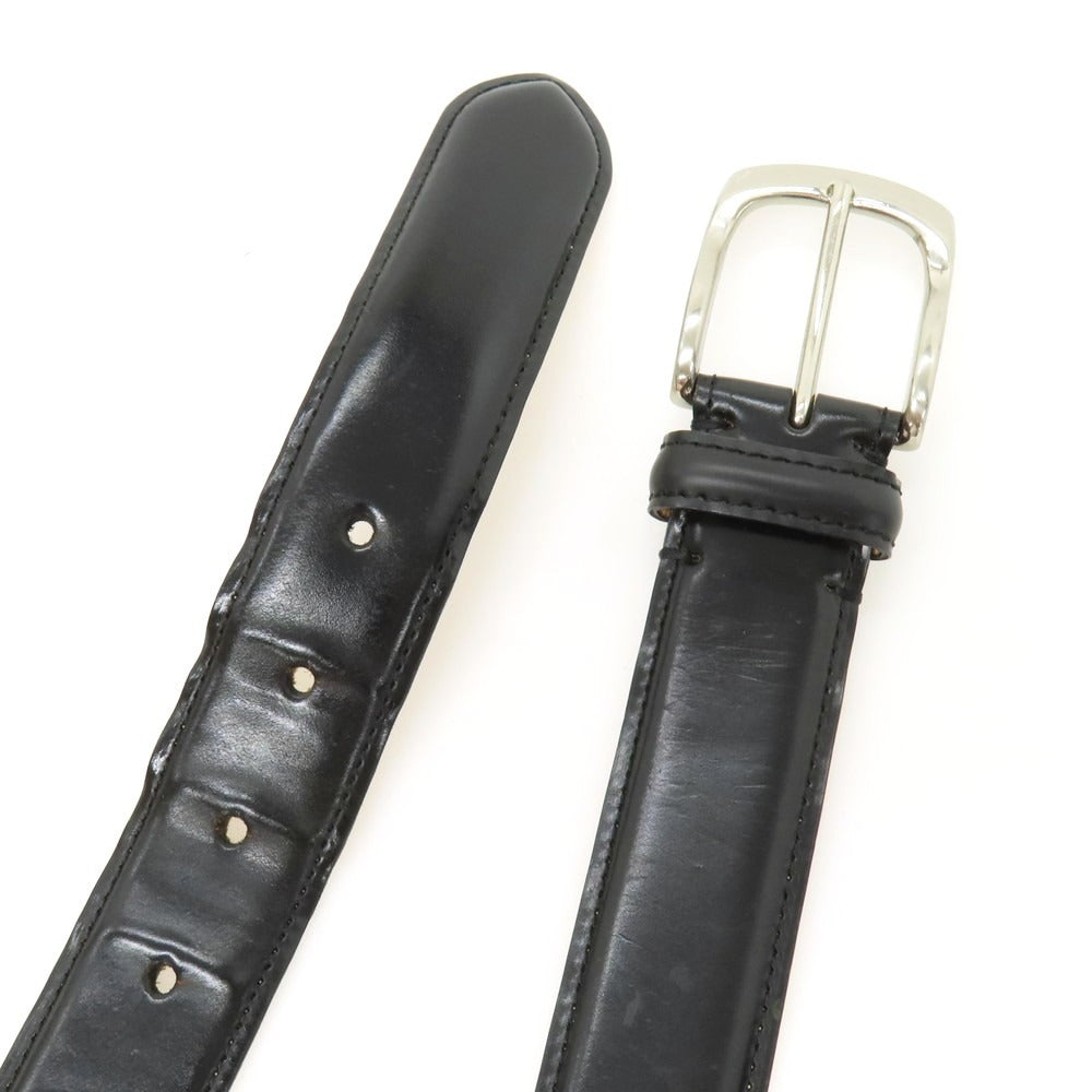 【中古】ポールスミス Paul Smith シェルコードバン レザー ベルト ブラックxシルバー【サイズM】【 状態ランクD 】【 メンズ 】