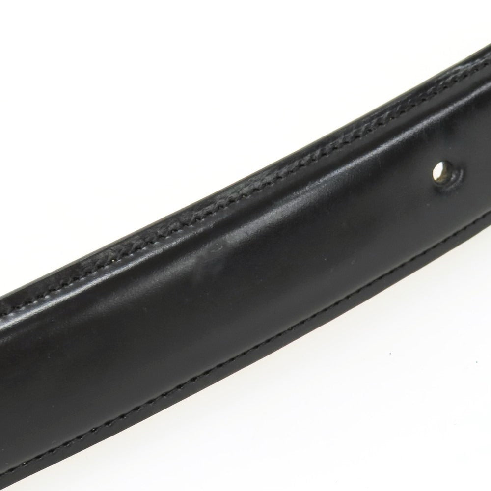 【中古】ポールスミス Paul Smith シェルコードバン レザー ベルト ブラックxシルバー【サイズM】【 状態ランクD 】【 メンズ 】