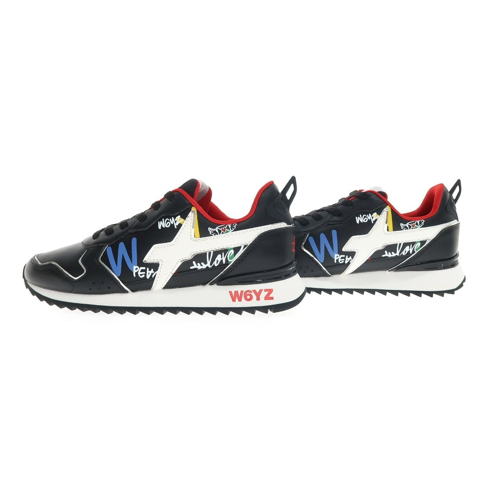 【新品】ウィズ(W6YZ) W6YZ JM241-1A70G 合成皮革 スニーカー ブラック【サイズ44】【 状態ランクN 】【 メンズ 】