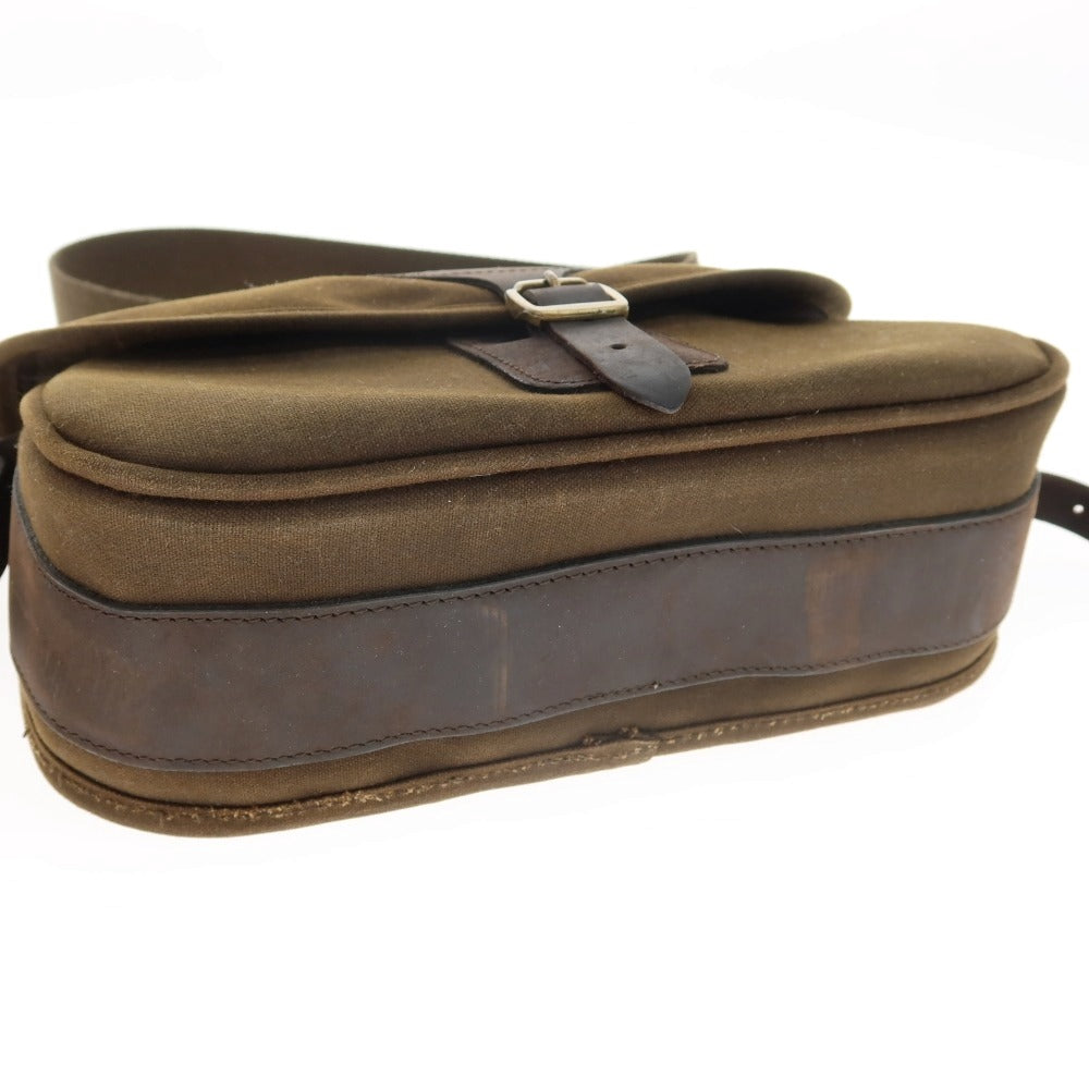 【中古】バブアー Barbour Wax Leather Cartridge Bag コットン系 レザー ショルダーバッグ カーキブラウン【 状態ランクB 】【 メンズ 】