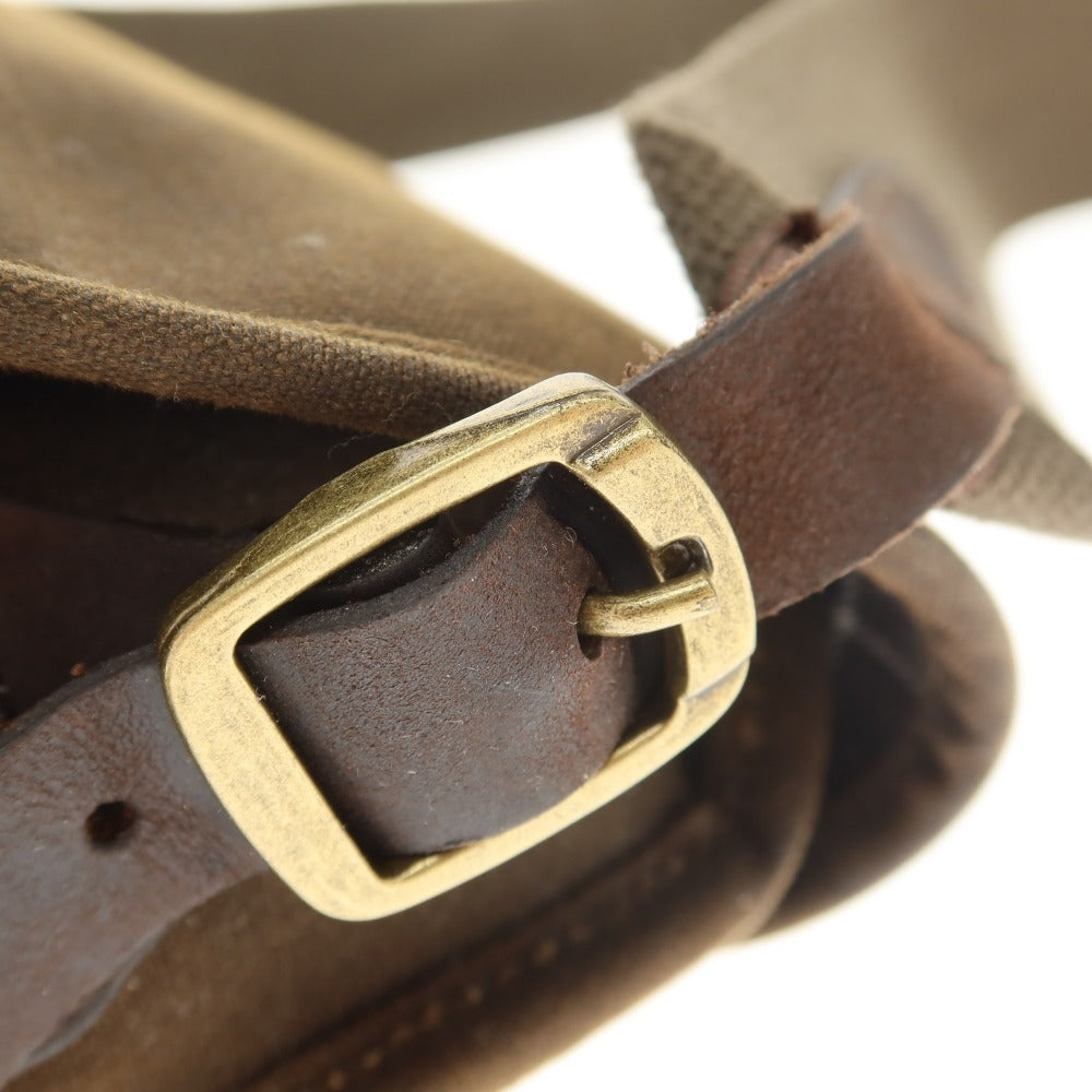 【中古】バブアー Barbour Wax Leather Cartridge Bag コットン系 レザー ショルダーバッグ カーキブラウン【 状態ランクB 】【 メンズ 】