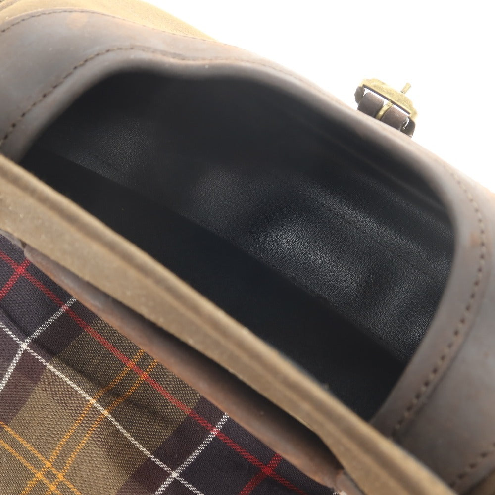 【中古】バブアー Barbour Wax Leather Cartridge Bag コットン系 レザー ショルダーバッグ カーキブラウン【 状態ランクB 】【 メンズ 】