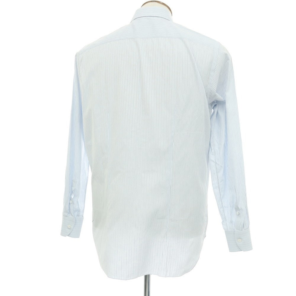 【中古】マロル marol コットン ストライプ ドレスシャツ ライトブルーxブラック【サイズ41】【 状態ランクC 】【 メンズ 】