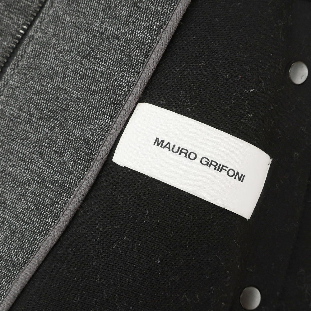 【中古】マウログリフォーニ Mauro Grifoni MA-1型 ポリエステルレーヨン系 ジップアップブルゾン グレー【サイズ50】【 状態ランクB 】【 メンズ 】