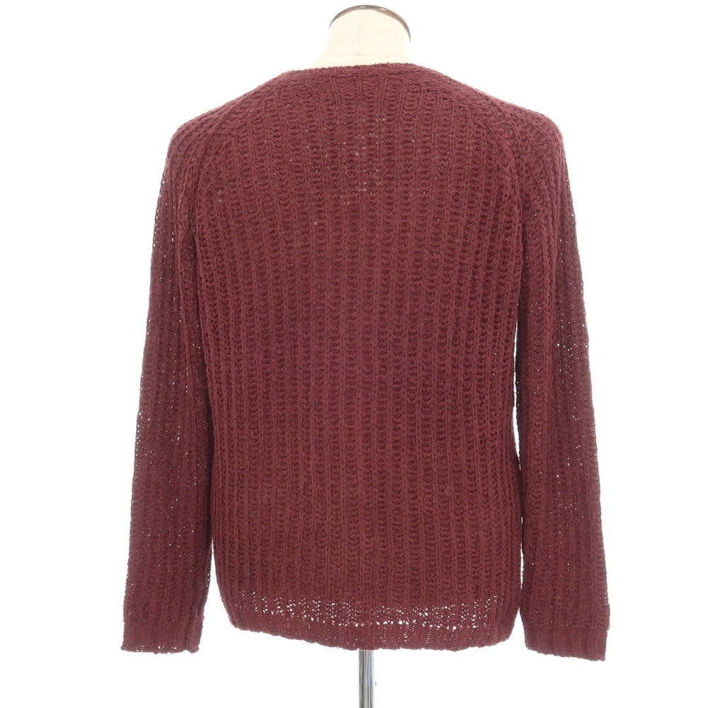 【中古】ロベルトコリーナ ROBERTO COLLINA コットンナイロン クルーネック プルオーバーニット ボルドー【サイズ50】【 状態ランクC 】【 メンズ 】