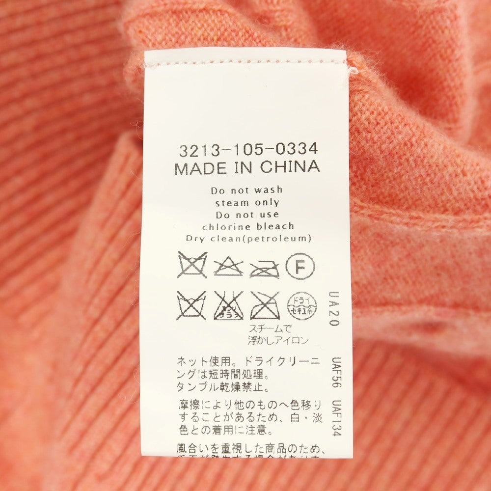 【中古】グリーンレーベルリラクシング green label relaxing カシミヤ ケーブル編み クルーネック プルオーバーニット アプリコットピンク【サイズL】【 状態ランクC 】【 メンズ 】
