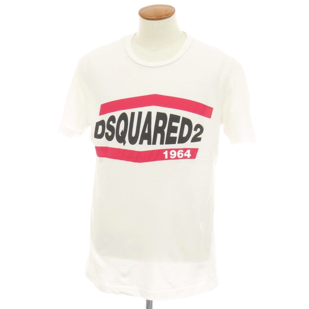 【中古】ディースクエアード DSQUARED2 コットン系 クルーネック 半袖Tシャツ ホワイト【サイズM】【 状態ランクC 】【 メンズ 】