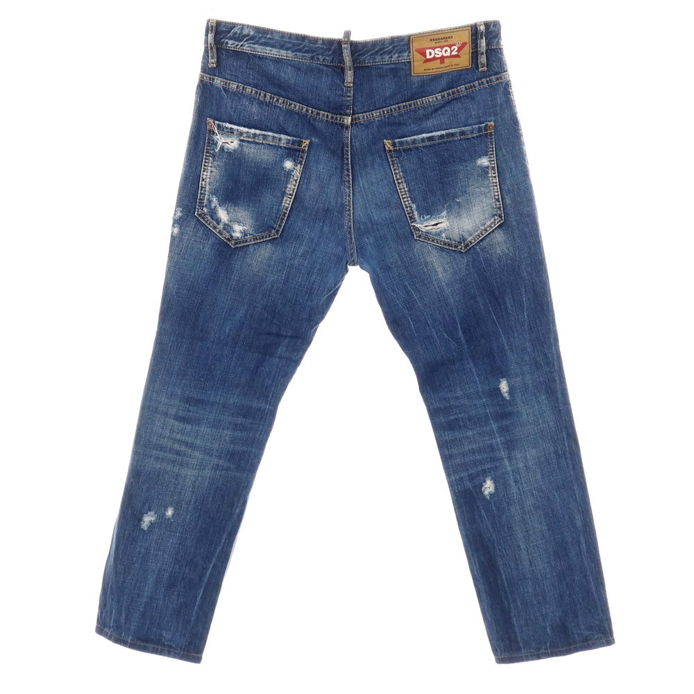 【中古】ディースクエアード DSQUARED2 ダメージ&リペア加工 コットン デニムパンツ ジーンズ ブルー【サイズ50】【 状態ランクC 】【 メンズ 】